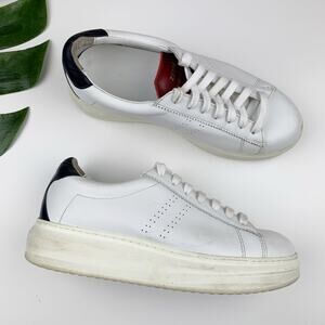 Zespa Aix-En-Provence Sneakers White Leather Lace Up Women's 37